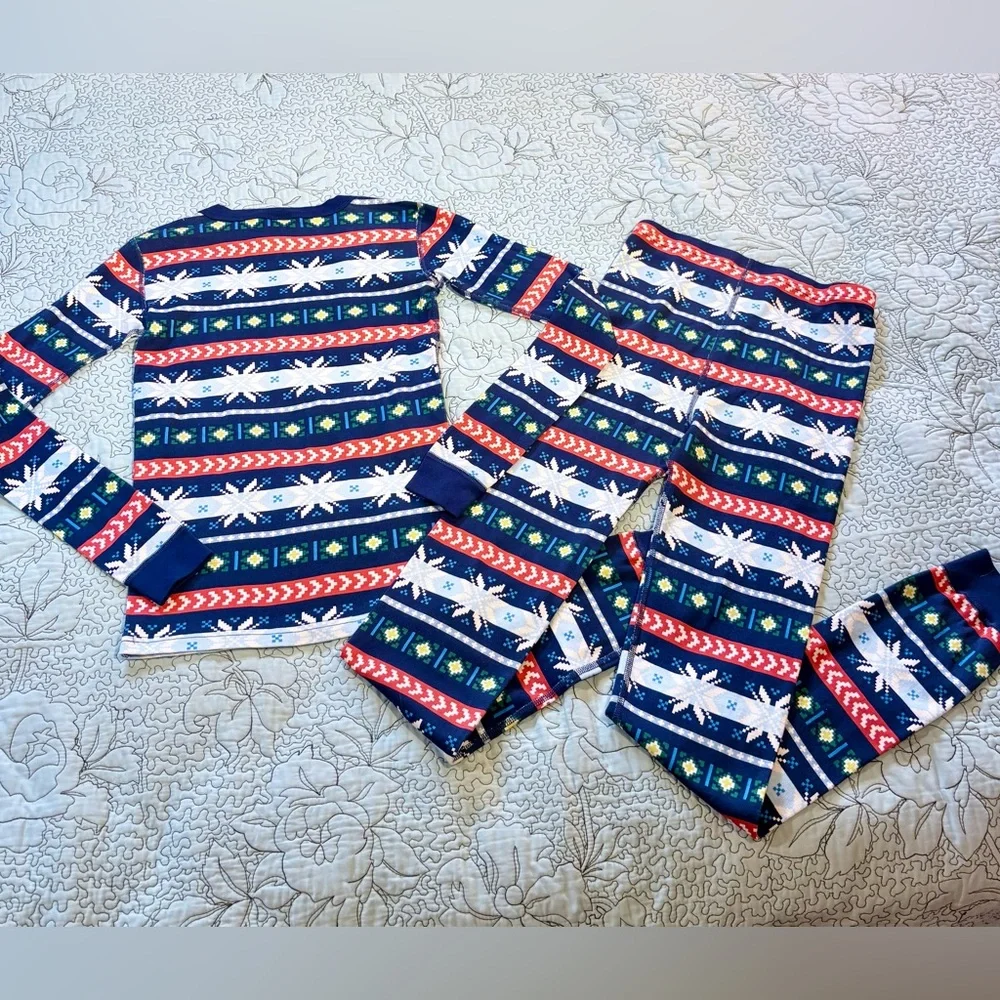 NWT HANNA ANDERSON Scandi Snowflake Fairisle Holiday Pajama Set Unisex Sz 14💛